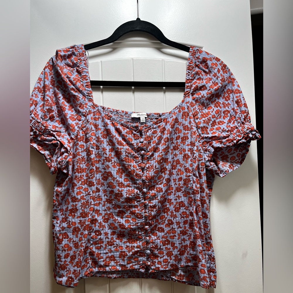 Madewell Square neck Floral Blouse